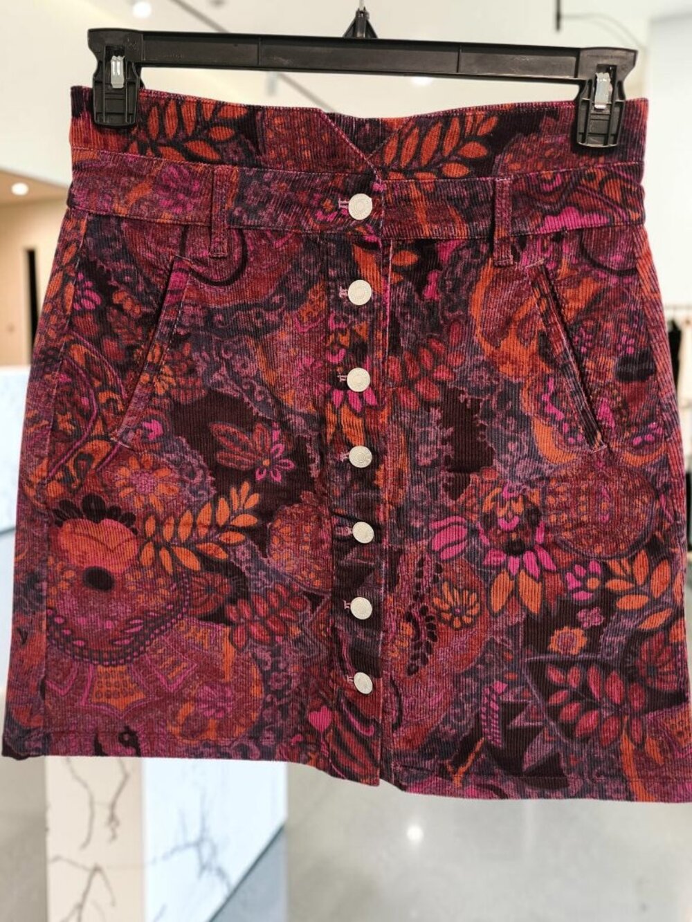 Anthropologie Pilcro Corduroy Skirt – Multicolor Floral Pattern - US 6